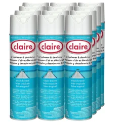 Claire 10 oz. Aerosol Spray Aerosol Air Freshener and Deodorizer - Tropic Breeze (1/Carton)