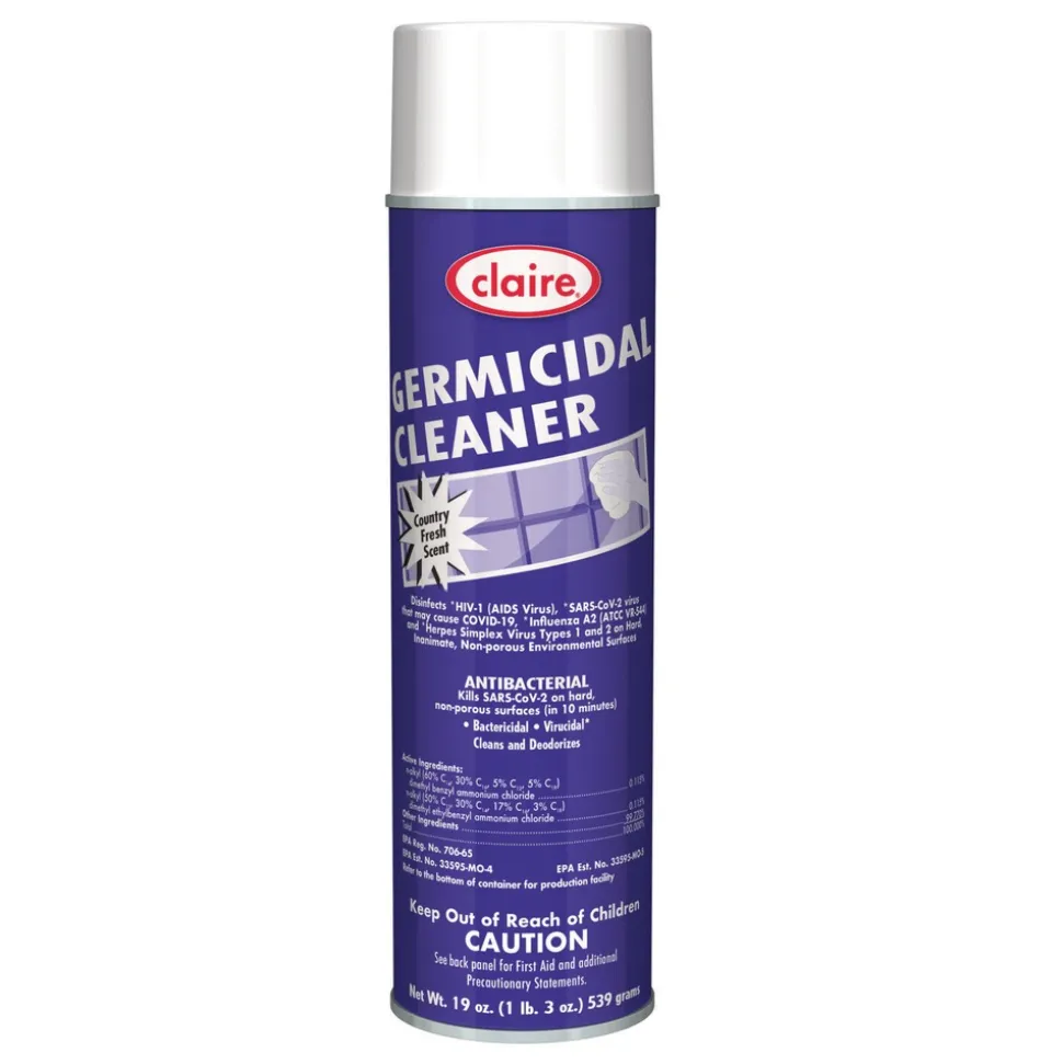 Claire 19 oz. Aerosol Spray Germicidal Cleaner - Country Fresh Scent (1-Carton)
