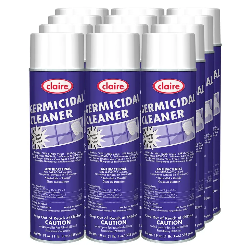 Claire 19 oz. Aerosol Spray Germicidal Cleaner - Country Fresh Scent (1-Carton)