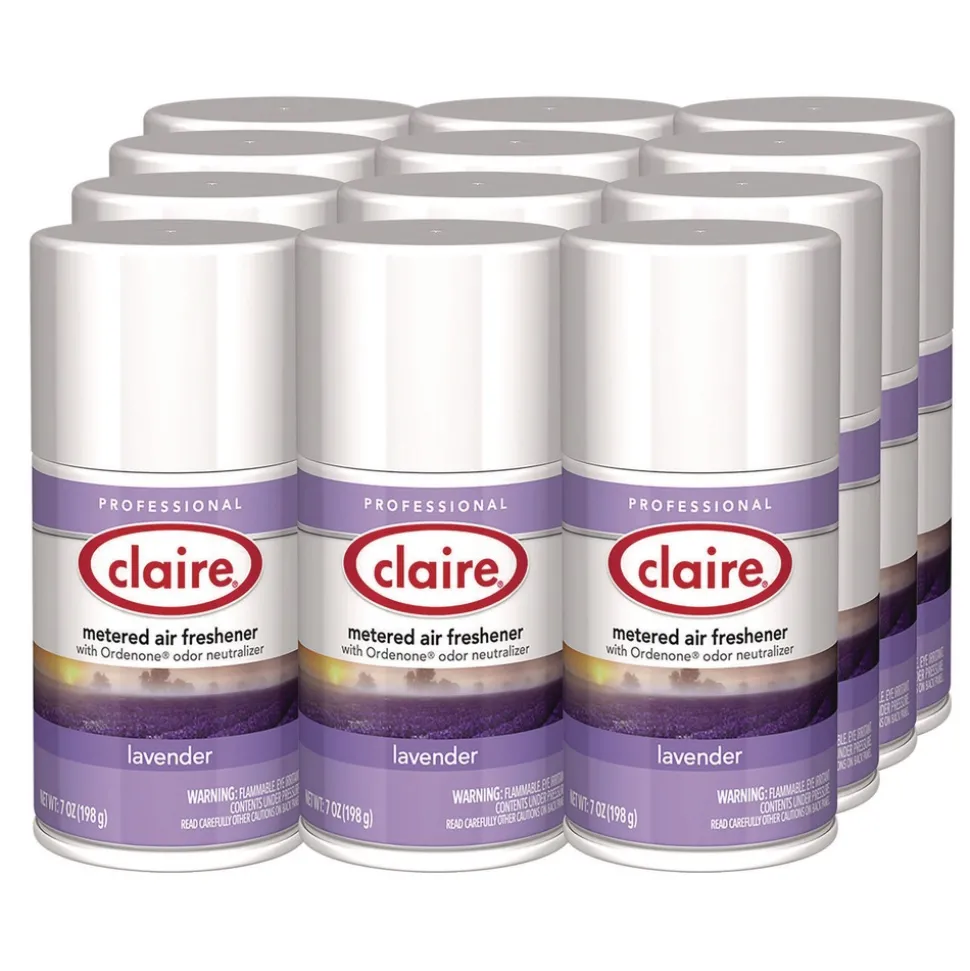 Claire 11 oz. Aerosol Spray Metered Air Freshener - Lavender (12/Carton)