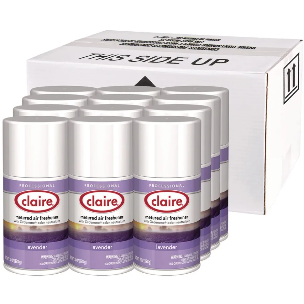 Claire 11 oz. Aerosol Spray Metered Air Freshener - Lavender (12/Carton)