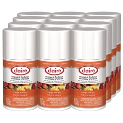 Claire 11 oz. Aerosol Spray Metered Air Freshener - Mango (12/Carton)