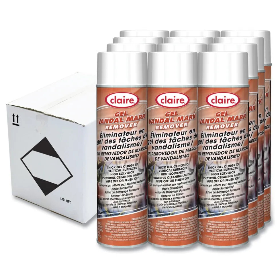 Claire CL880 15 oz. Aerosol Spray Gel Vandal Mark Remover (12/Carton)