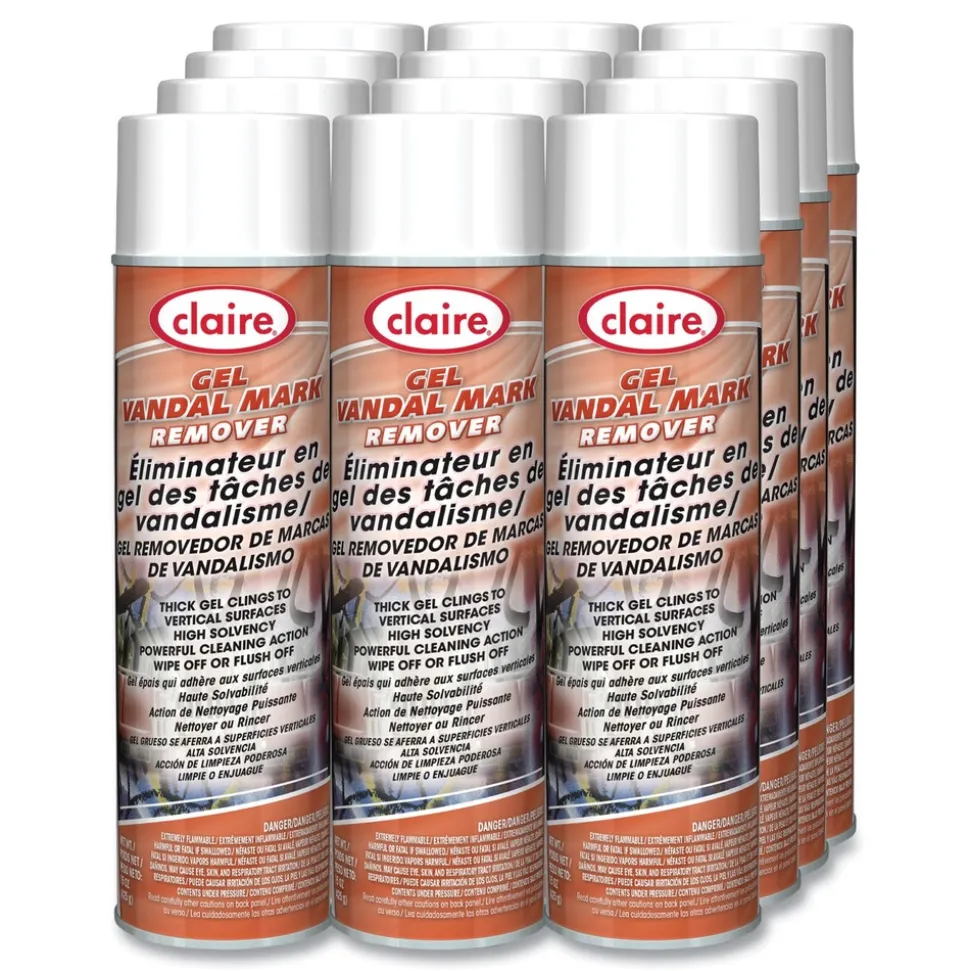 Claire CL880 15 oz. Aerosol Spray Gel Vandal Mark Remover (12/Carton)