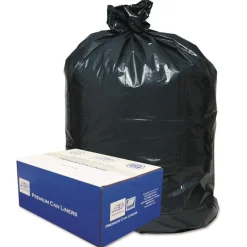 Classic 45 Gallon 0.63 mil 40 in. x 46 in. Linear Low-Density Can Liners - Black (250/Carton)