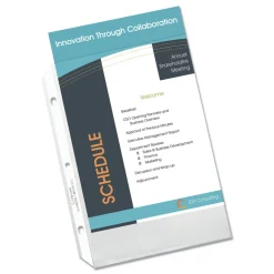 C-Line 3-Hole Punched Top Load 5.5 in. x 8.5 in. Insert Heavy-Duty Polypropylene Sheet Protectors - Clear Front (50/Box)