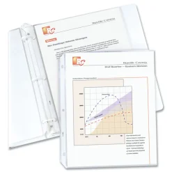 C-Line 3-Hole Punched Top Load 8.5 in. x 11 in. Insert Medium-Duty Polypropylene Sheet Protectors - Clear Front (50/Box)