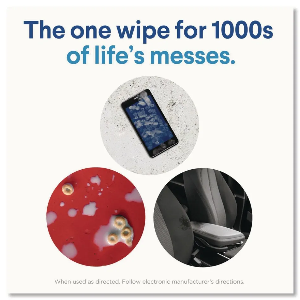 Clorox 7 in. x 7.75 in. 1-Ply Bleach Free Disinfecting Cleaning Wipes - Crisp Lemon White (6/Carton)