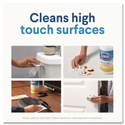 Clorox 7 in. x 7.75 in. 1-Ply Bleach Free Disinfecting Cleaning Wipes - Crisp Lemon White (6/Carton)