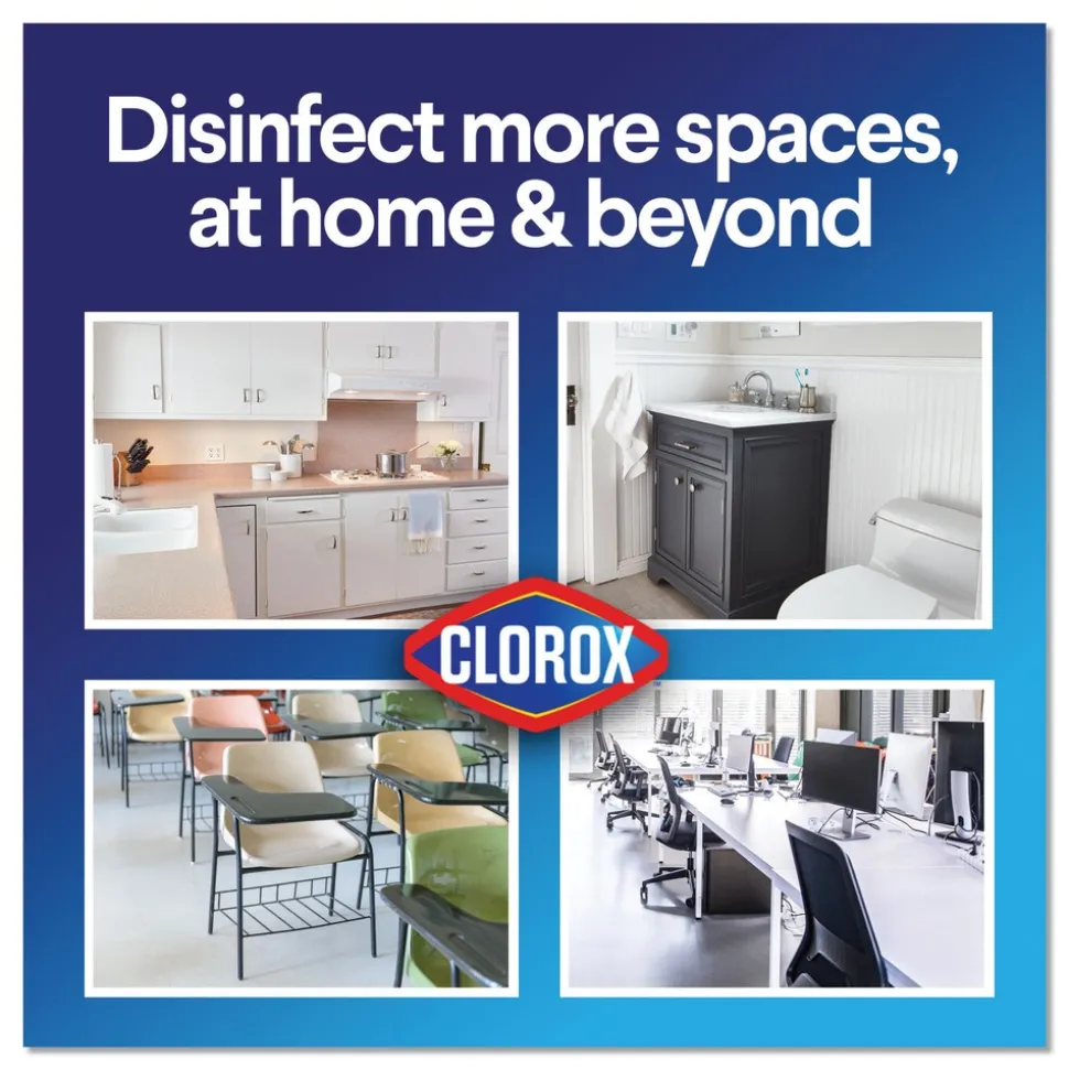 Clorox 7 in. x 8 in. 1-Ply Bleach Free Disinfecting Wipes - Fresh Scent, White (12 Canisters/Carton)