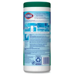 Clorox 7 in. x 8 in. 1-Ply Bleach Free Disinfecting Wipes - Fresh Scent, White (12 Canisters/Carton)