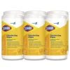 Clorox 7 in. x 8 in. 1-Ply Disinfecting Wipes - Lemon Fresh, White (75/Canister, 6/Carton)