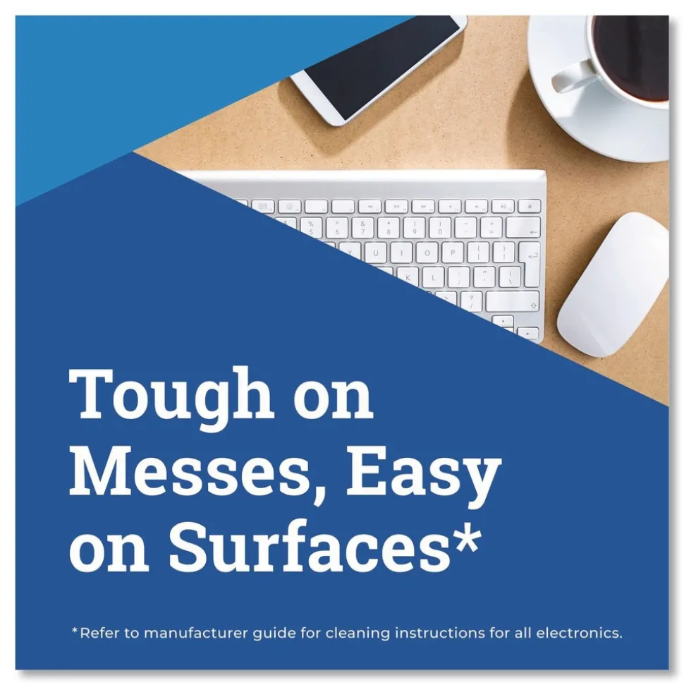 Clorox 7 in. x 8 in. 1-Ply Disinfecting Wipes - Lemon Fresh, White (75/Canister, 6/Carton)