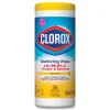 Clorox 7 in. x 8 in. 1-Ply Disinfecting Wipes - Crisp Lemon, White (35/Canister)
