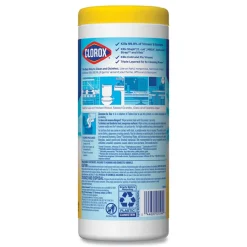 Clorox 7 in. x 8 in. 1-Ply Disinfecting Wipes - Fresh Scent/Citrus Blend (35/Canister, 3/Pack, 5 Packs/Carton)