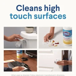 Clorox 7 in. x 8 in. 1-Ply Disinfecting Wipes - Fresh Scent, White (450/Carton)