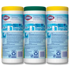 Clorox 7 in. x 8 in. 1-Ply Disinfecting Wipes - Fresh Scent/Citrus Blend, White (35/Canister, 3 Canisters/Pack)