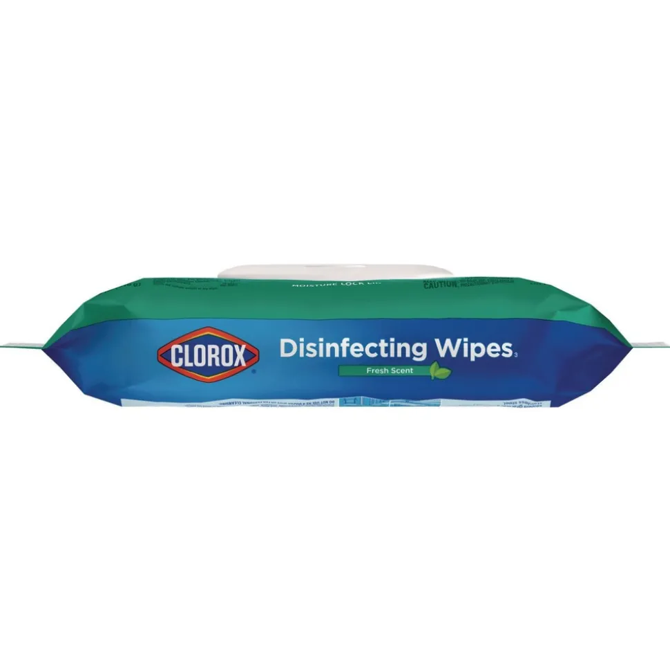 Clorox 8 in. x 7 in. 1-Ply Flex Pack Disinfecting Cleaning Wipes - Fresh Scent White (6/Carton)