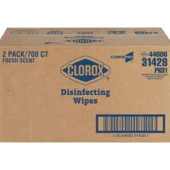Clorox 1 Ply 7 in. x 8 in. Fresh Scent Disinfecting Wipes - White (2/Carton)