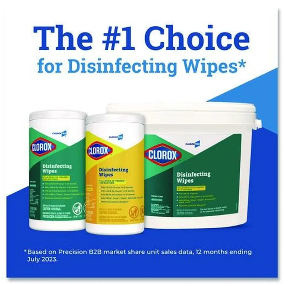 Clorox 1 Ply 7 in. x 8 in. Fresh Scent Disinfecting Wipes - White (2/Carton)