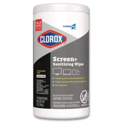 Clorox CloroxPro ScreenPlus 6 in. x 8 in. Sanitizing Wipes - Citrus Blend White (6/Carton)