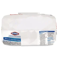 Clorox Healthcare 32621 6.75 in. x 9 in. 1-Ply Bleach Germicidal Disinfectant Wipes - Unscented/White (6/Carton)