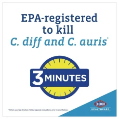 Clorox Healthcare 32621 6.75 in. x 9 in. 1-Ply Bleach Germicidal Disinfectant Wipes - Unscented/White (6/Carton)