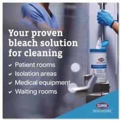 Clorox Healthcare 32621 6.75 in. x 9 in. 1-Ply Bleach Germicidal Disinfectant Wipes - Unscented/White (6/Carton)