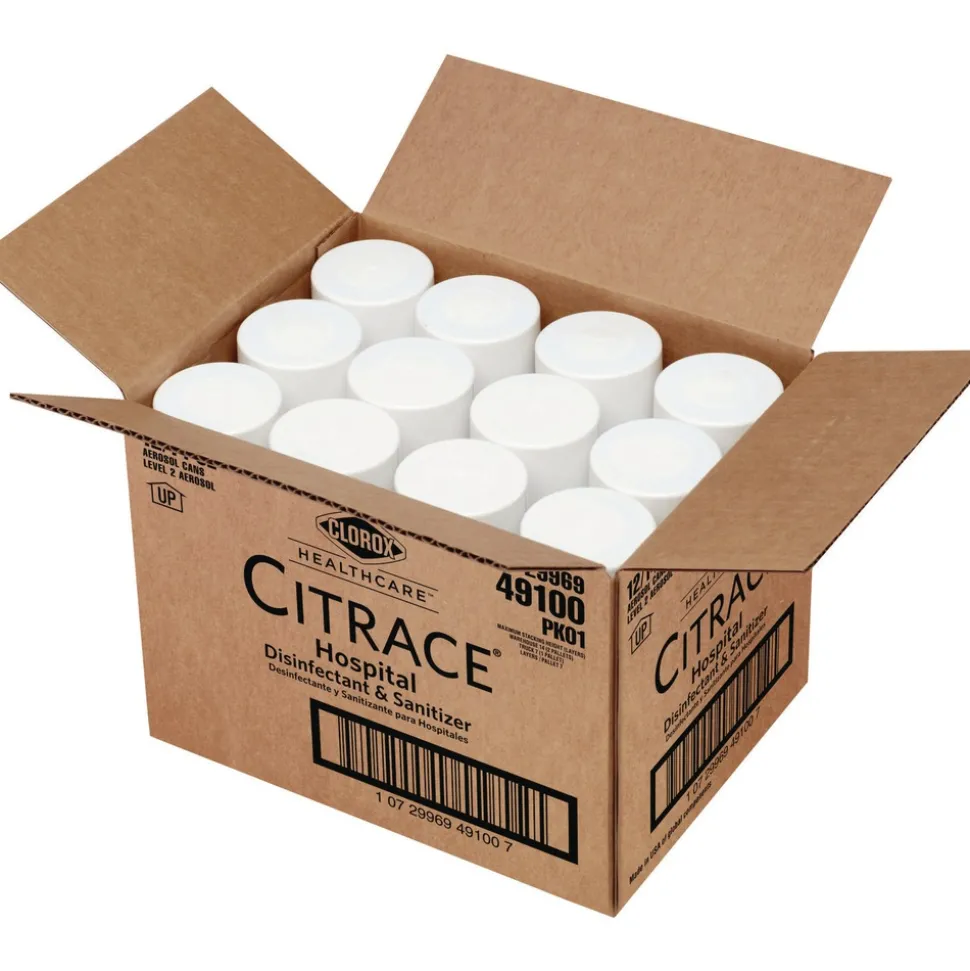 Clorox Healthcare 49100 14 oz. Aerosol Citrus Citrace Hospital Disinfectant and Deodorizer (12/Carton)