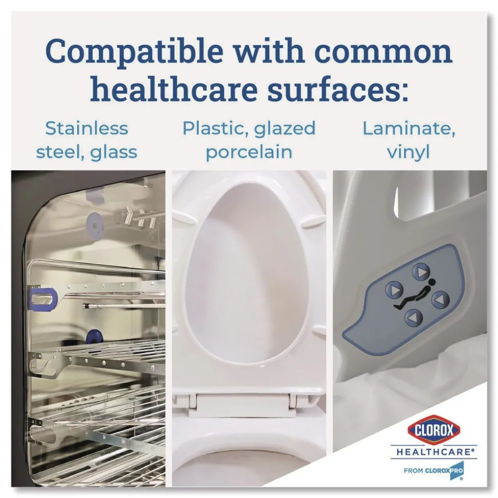 Clorox Healthcare 6 in. x 5 in. 1-Ply Bleach Germicidal Wipes - Unscented, White (150/Canister)