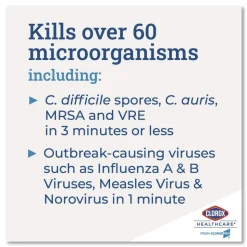 Clorox Healthcare 6 in. x 5 in. 1-Ply Bleach Germicidal Wipes - Unscented, White (150/Canister)