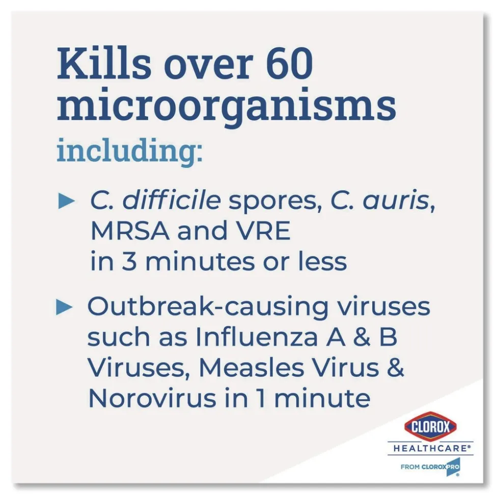 Clorox Healthcare 6 in. x 5 in. 1-Ply Bleach Germicidal Wipes - Unscented, White (150/Canister)