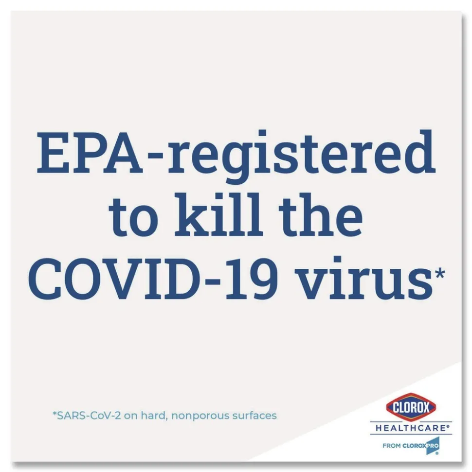 Clorox Healthcare 6 in. x 5 in. 1-Ply Bleach Germicidal Wipes - Unscented, White (150/Canister)