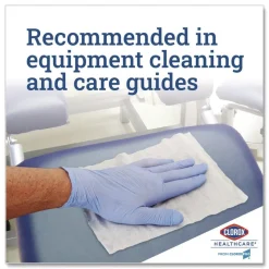 Clorox Healthcare 6 in. x 5 in. 1-Ply Bleach Germicidal Wipes - Unscented, White (150/Canister)