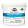 Clorox Healthcare 12 in. x 12 in. 1-Ply Bleach Germicidal Wipes - Unscented, White (110/Bucket)