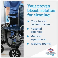 Clorox Healthcare 12 in. x 12 in. 1-Ply Bleach Germicidal Wipes - Unscented, White (110/Bucket)