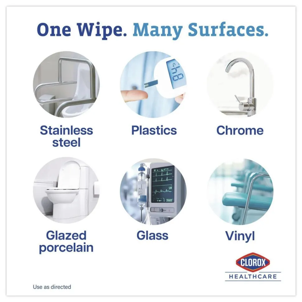 Clorox Healthcare 6-3/4 in. x 8 in. Dispatch Cleaner Disinfectant Towels (8/Carton)