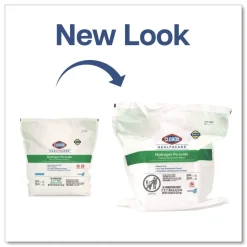 Clorox Healthcare 12 in. x 11 in. Hydrogen Peroxide Cleaner Disinfectant Wipes - Unscented White (2/Carton)