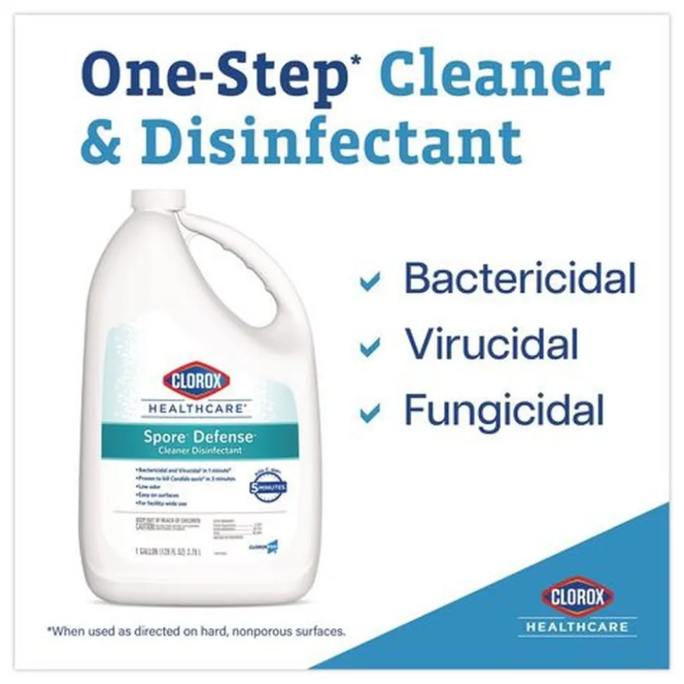 Clorox Healthcare Spore Defense 1-Gallon Refill Bottle Open System Cleaner Disinfectant (4/Carton)