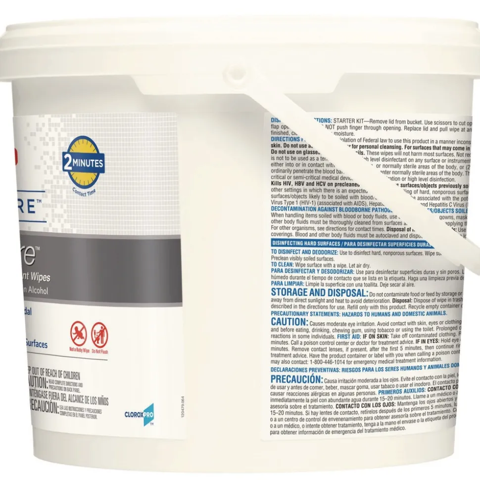 Clorox Healthcare VersaSure 12 in. x 12 in. 1-Ply Cleaner Disinfectant Wipes - Fragranced White