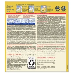 Clorox 1-Ply 7 in. x 8 in. Disinfecting Wipes - Lemon Fresh, White (75/Canister)