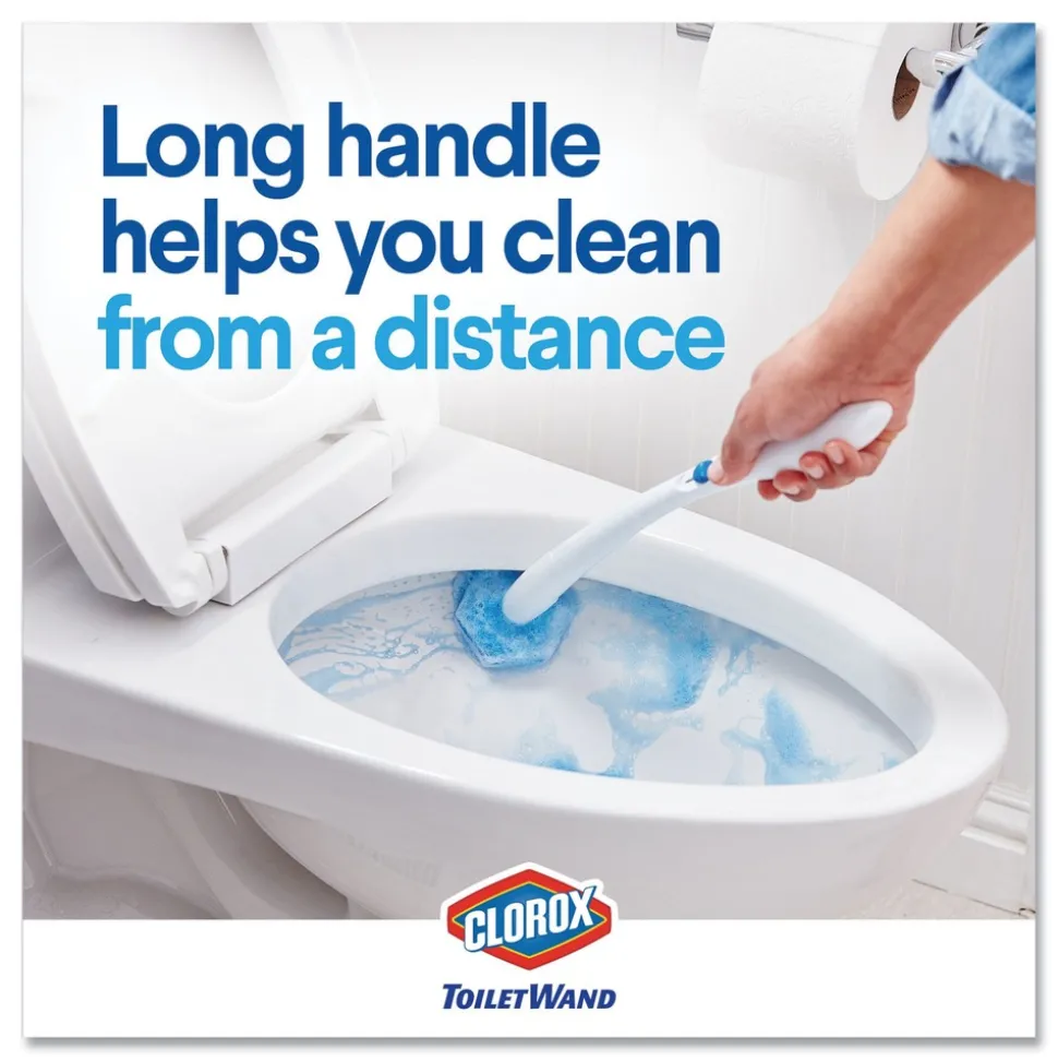 Clorox ToiletWand Disposable Toilet Cleaning System with Handle/Caddy/Refills - White (6/Carton)