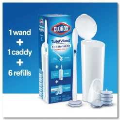 Clorox ToiletWand Disposable Toilet Cleaning System with Caddy and Refills - White (1-Kit)