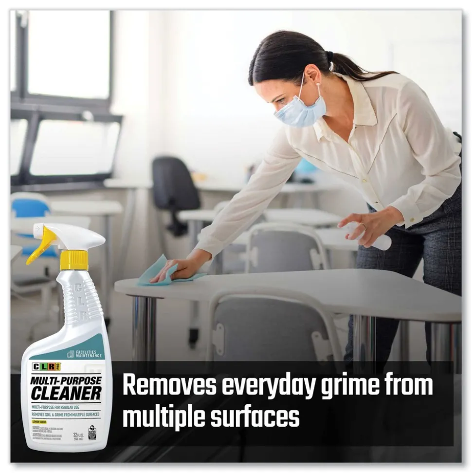 CLR PRO 32 oz. Multi-Purpose Cleaner Spray - Lemon Scent (6/Carton)