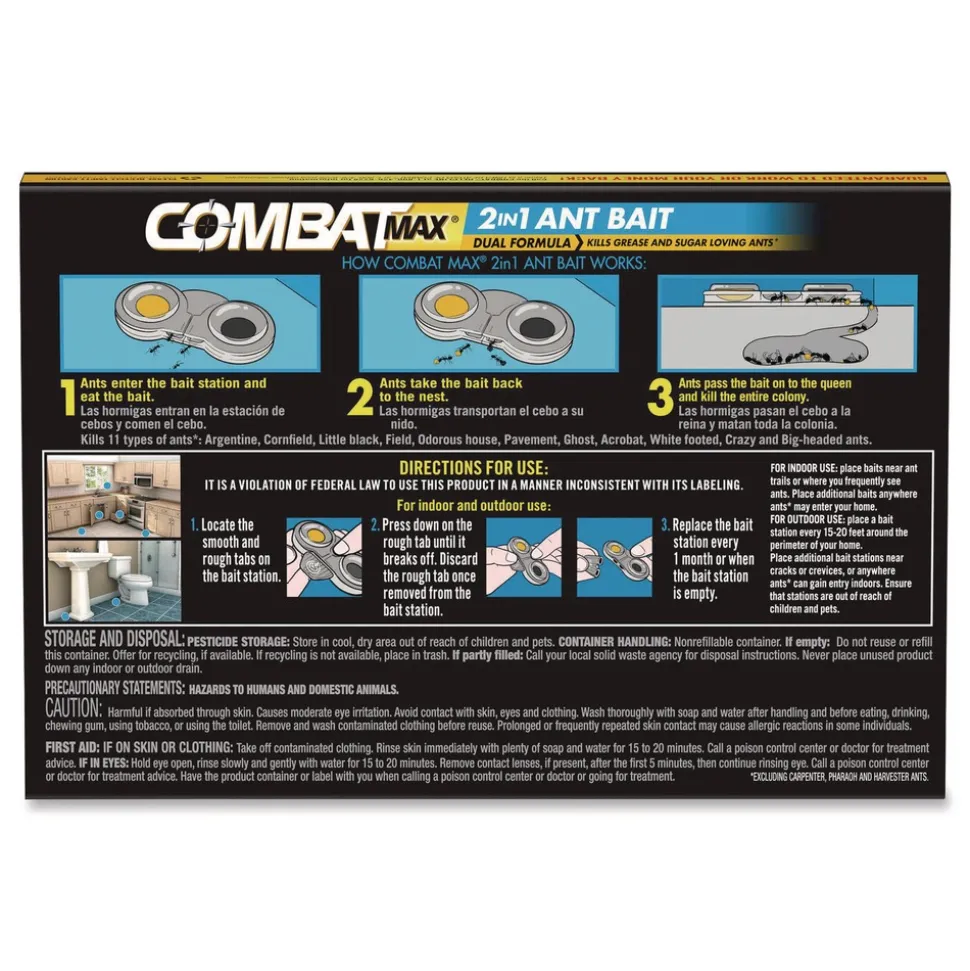 Combat Max 0.84 oz. 4 Bait Stations 2-in-1 Ant Bait