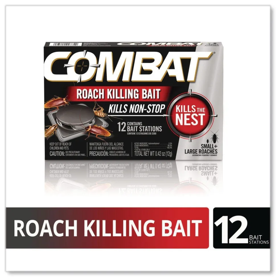 Combat Roach Bait Insecticide for Small and Large Roaches 0.42 oz 12 Bait Stations