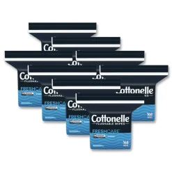 Cottonelle 10358 5 in. x 7.25 in. 1-Ply Fresh Care Flushable Cleansing Cloths - White (8/Carton)