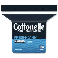 Cottonelle 10358 5 in. x 7.25 in. 1-Ply Fresh Care Flushable Cleansing Cloths - White (8/Carton)