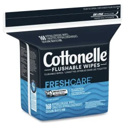 Cottonelle 10358 5 in. x 7.25 in. 1-Ply Fresh Care Flushable Cleansing Cloths - White (8/Carton)