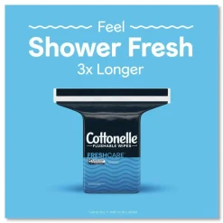 Cottonelle 10358 5 in. x 7.25 in. 1-Ply Fresh Care Flushable Cleansing Cloths - White (8/Carton)
